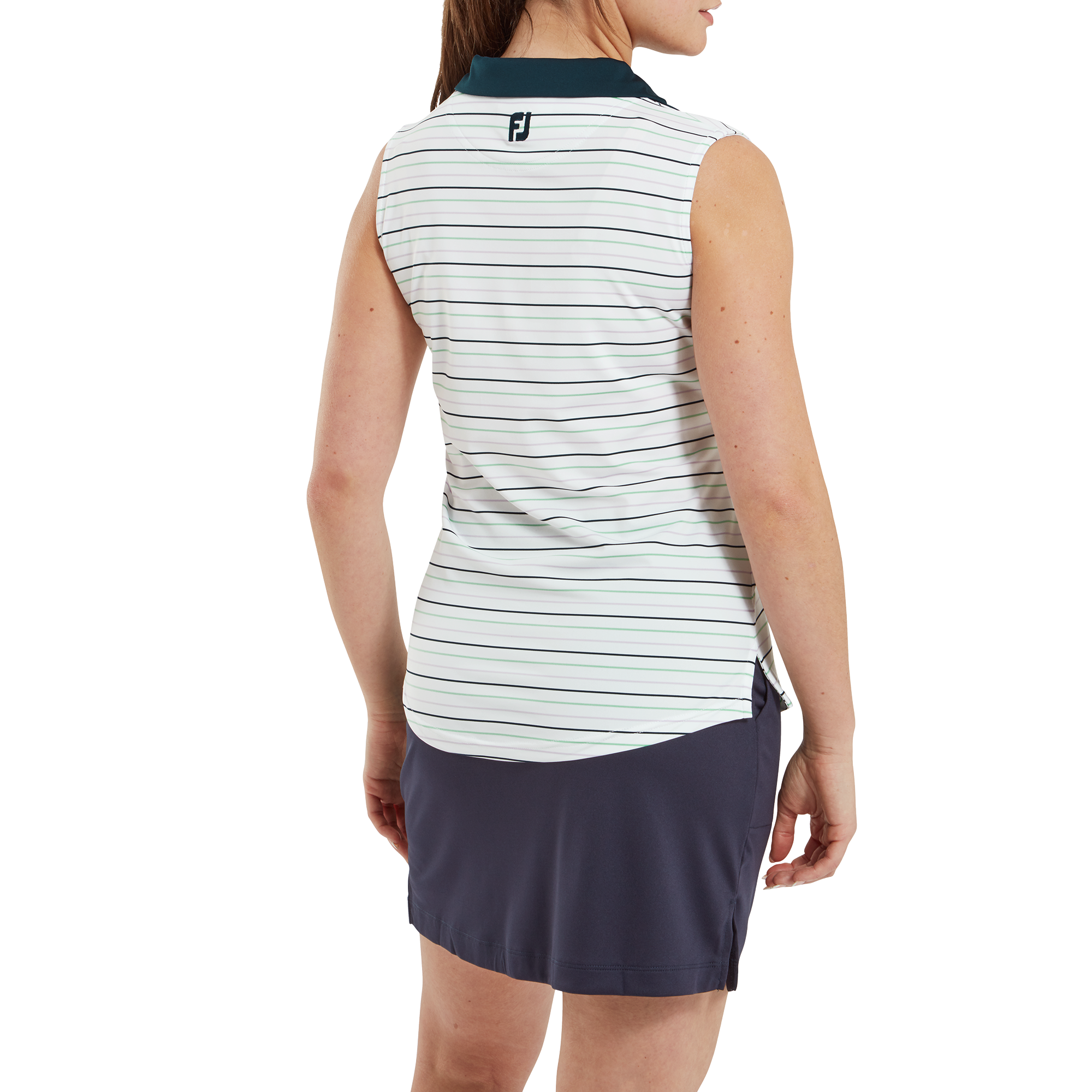 Sleeveless Striped Lisle