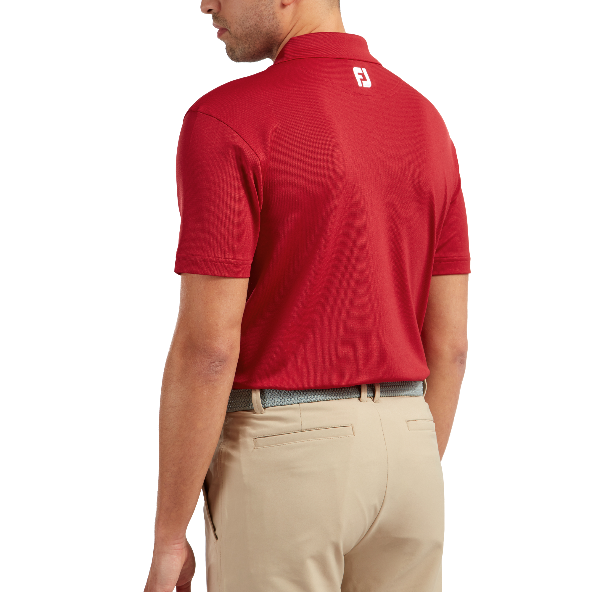 Stretch Pique Solid Rib Knit Collar