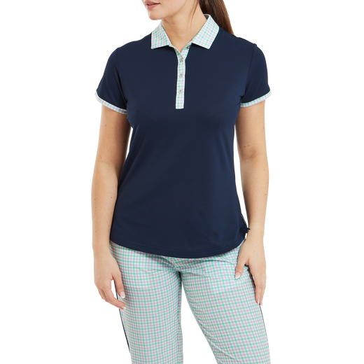 Gingham Trim Pique