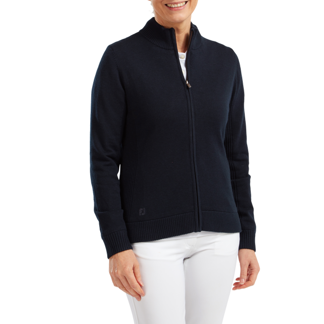 Women's Full-Zip Lined Wool Blend Pullover