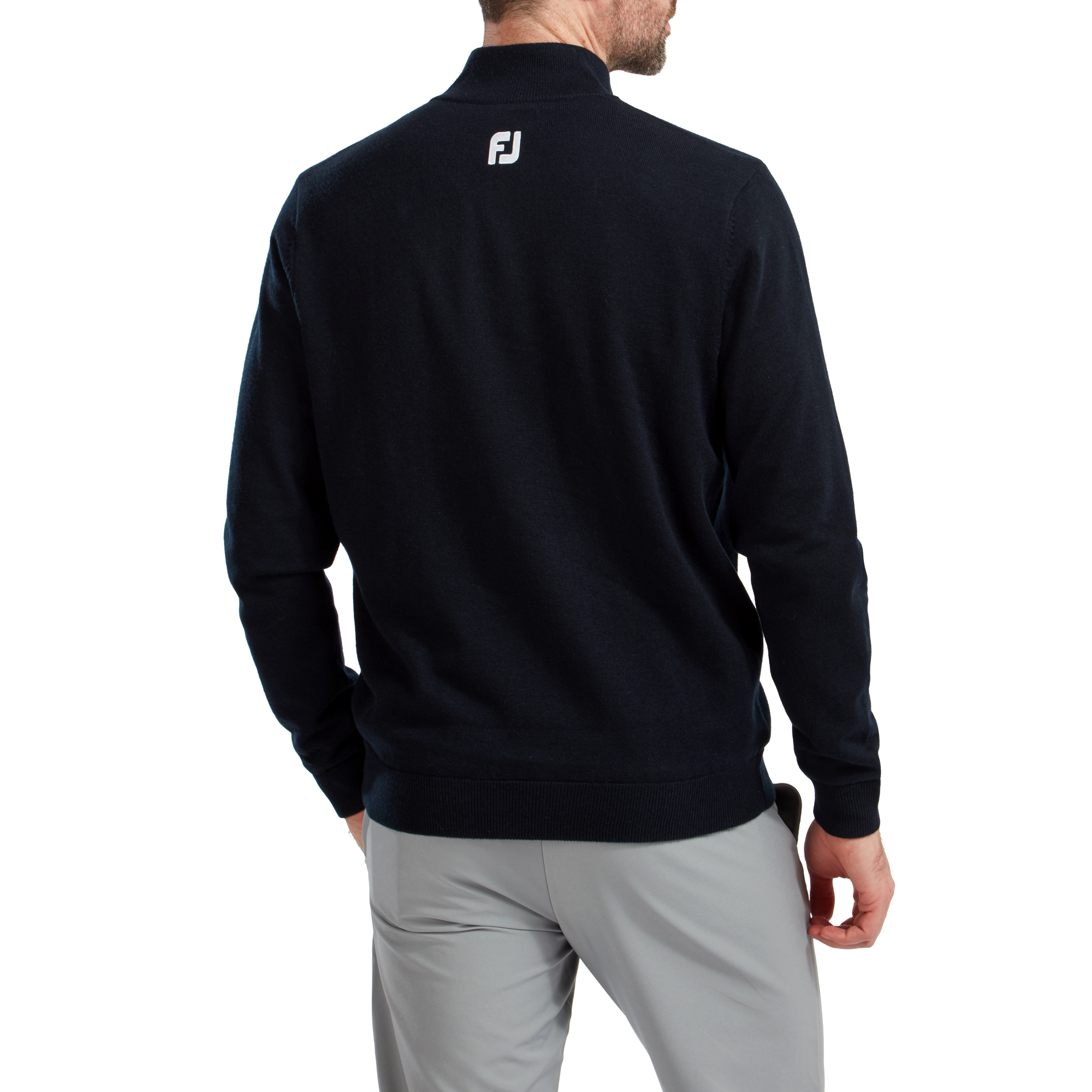 Wool Blend 1/2 Zip Lined Pullover