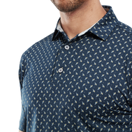 Polo en fil d'Ecosse imprimé bourgeon