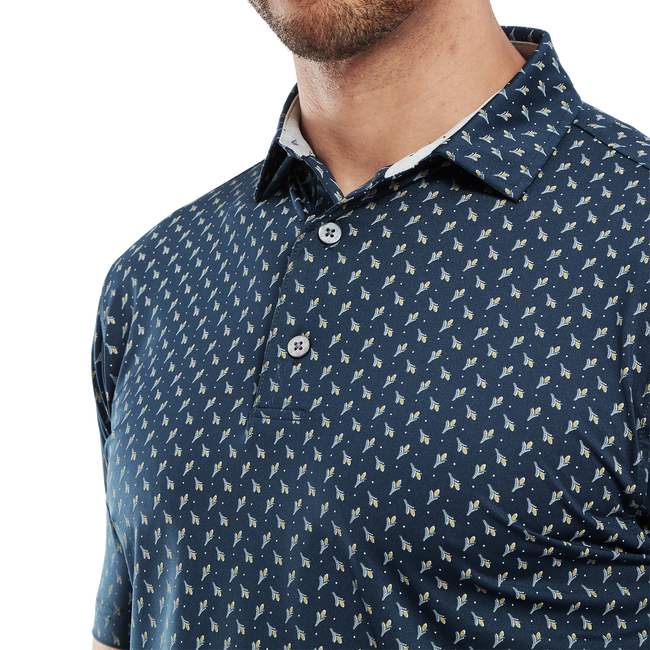 Polo en fil d'Ecosse imprimé bourgeon