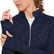 Pullover zippé avec imprimé Floral texturé
