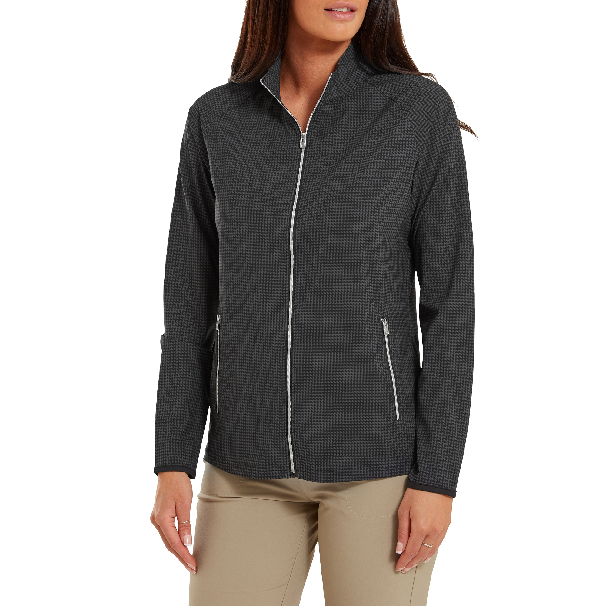 Houndstooth Print Woven Jacket