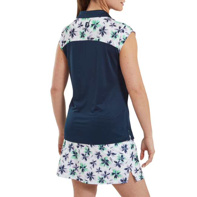 Polo avec haut fleuri en fil d'Ecosse