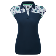 Polo avec haut fleuri en fil d'Ecosse