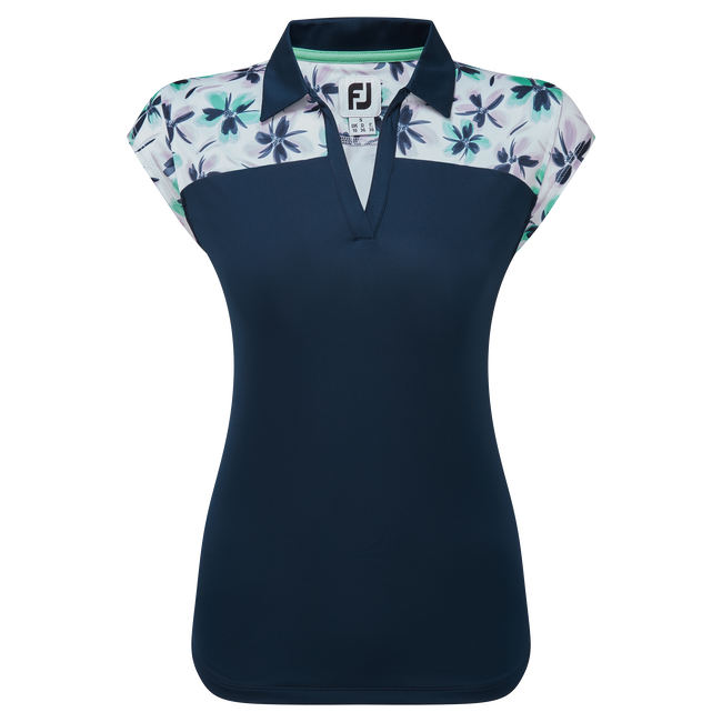 Polo avec haut fleuri en fil d'Ecosse