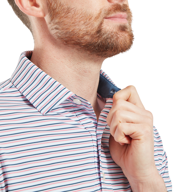 Polo en fil d'Ecosse à rayures