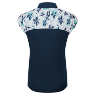 Polo avec haut fleuri en fil d'Ecosse