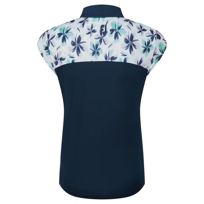 Polo avec haut fleuri en fil d'Ecosse