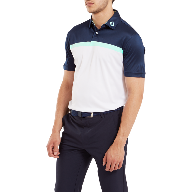 Polo Interlock avec blocs de couleurs
