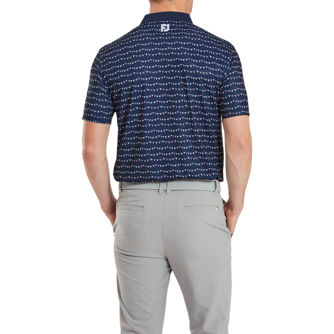 Polo en fil d'Ecosse imprimé fanions