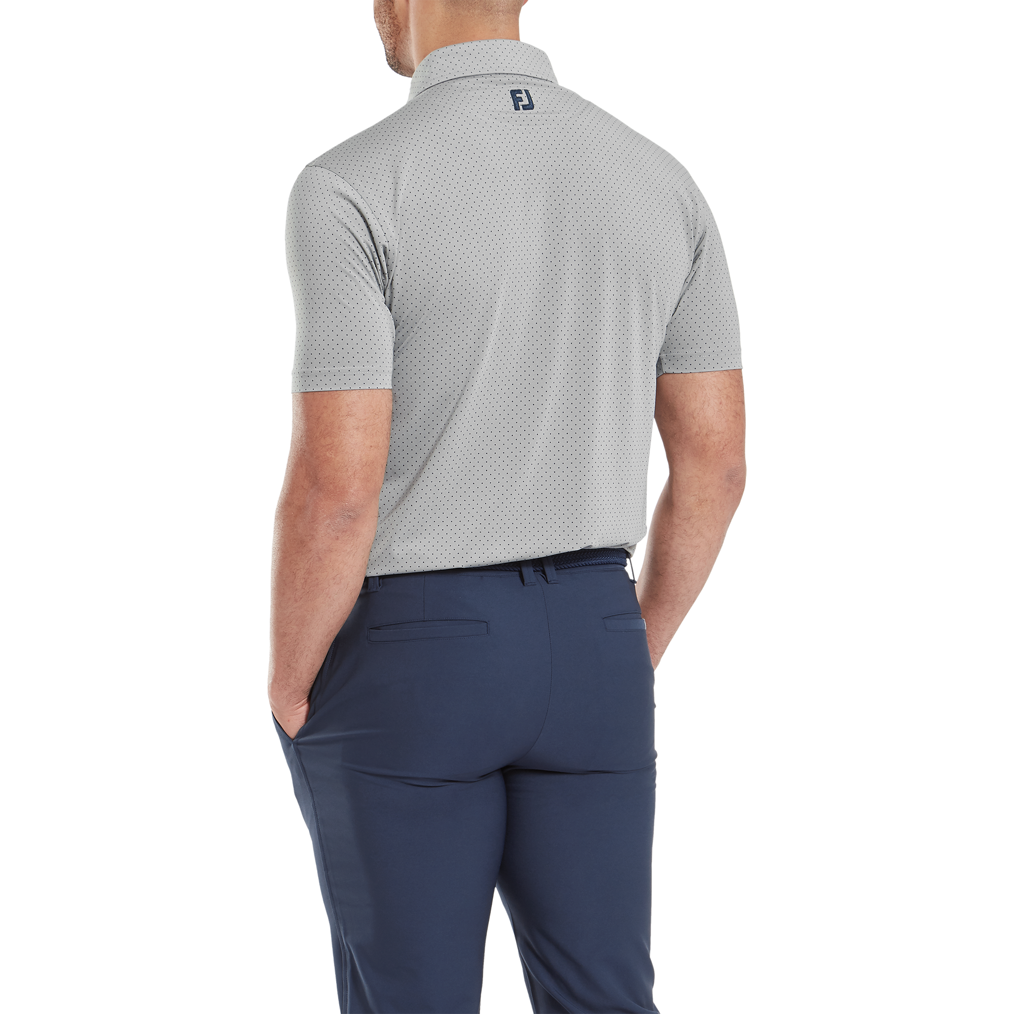 Polo en fil d'Ecosse imprim&eacute; points