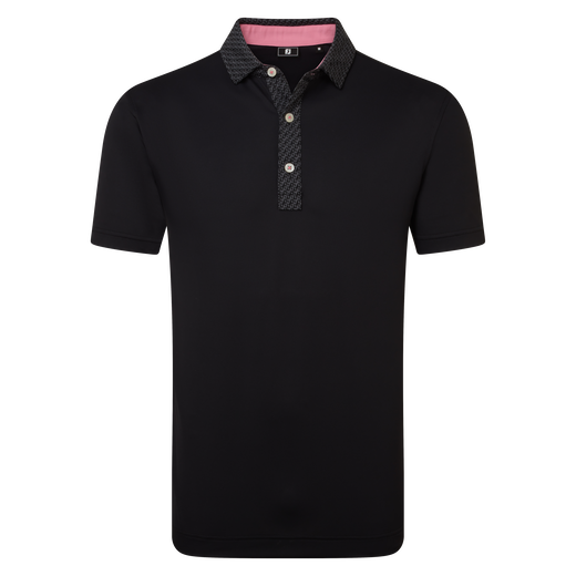 Polo piqu&eacute; aux d&eacute;tails g&eacute;om&eacute;triques