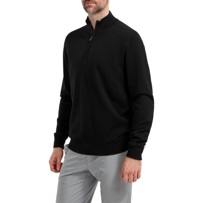 Wool Blend 1/2 Zip Lined Pullover
