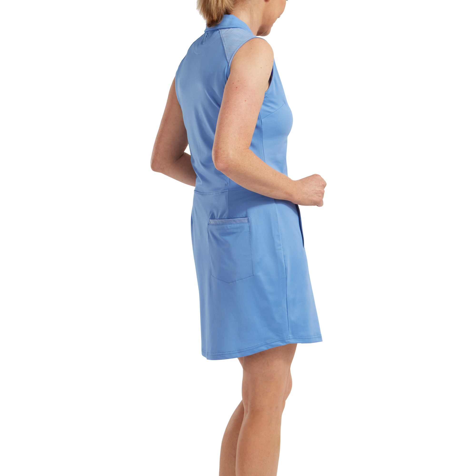 Women's Cap Sleeve Pique Dress with laser Perf. Overlay