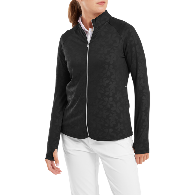 Pullover zippé avec imprimé Floral texturé