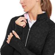 Pullover zippé avec imprimé Floral texturé