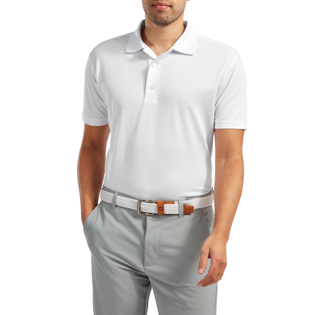 Polo Stretch Piqué uni avec col en tricot