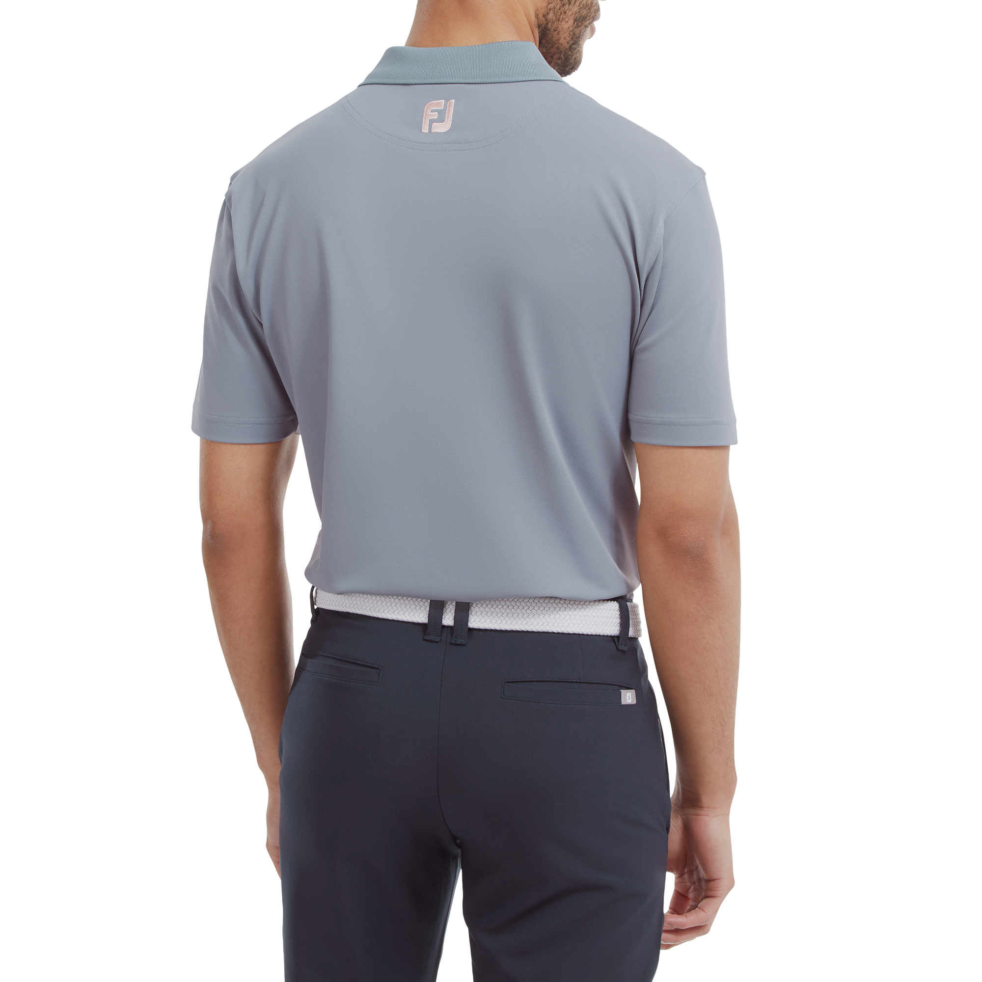 Solid with Stripe Placket Pique