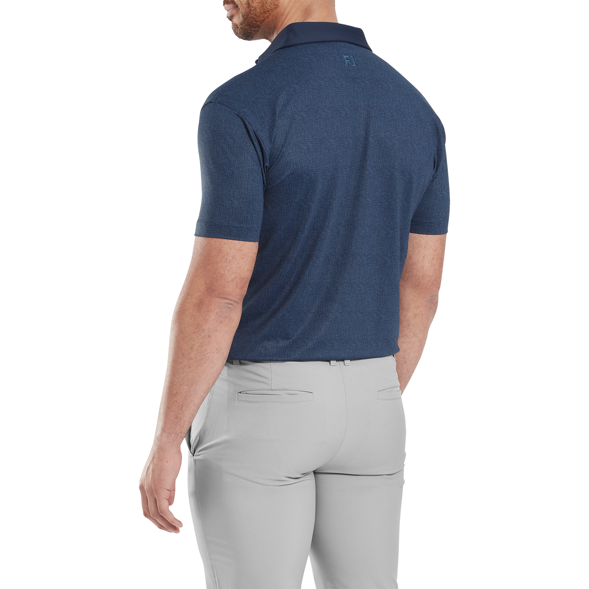 Polo en fil d'Ecosse impression textur&eacute;e