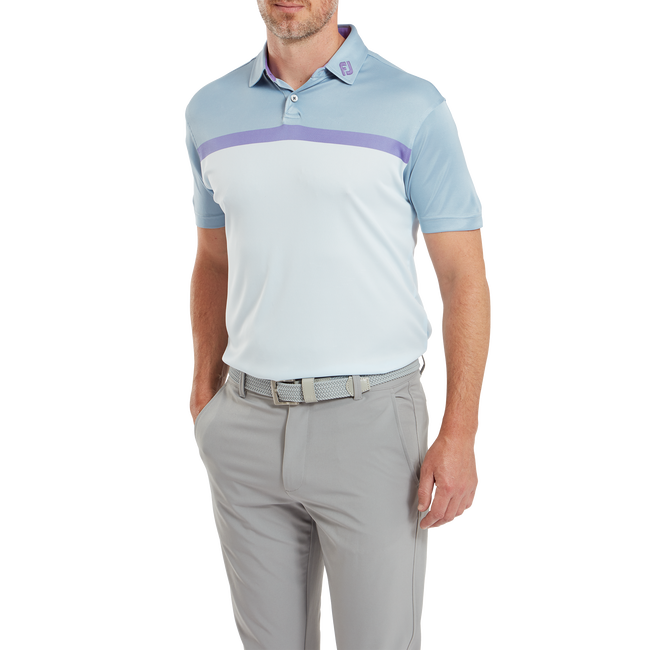 Polo Interlock avec blocs de couleurs