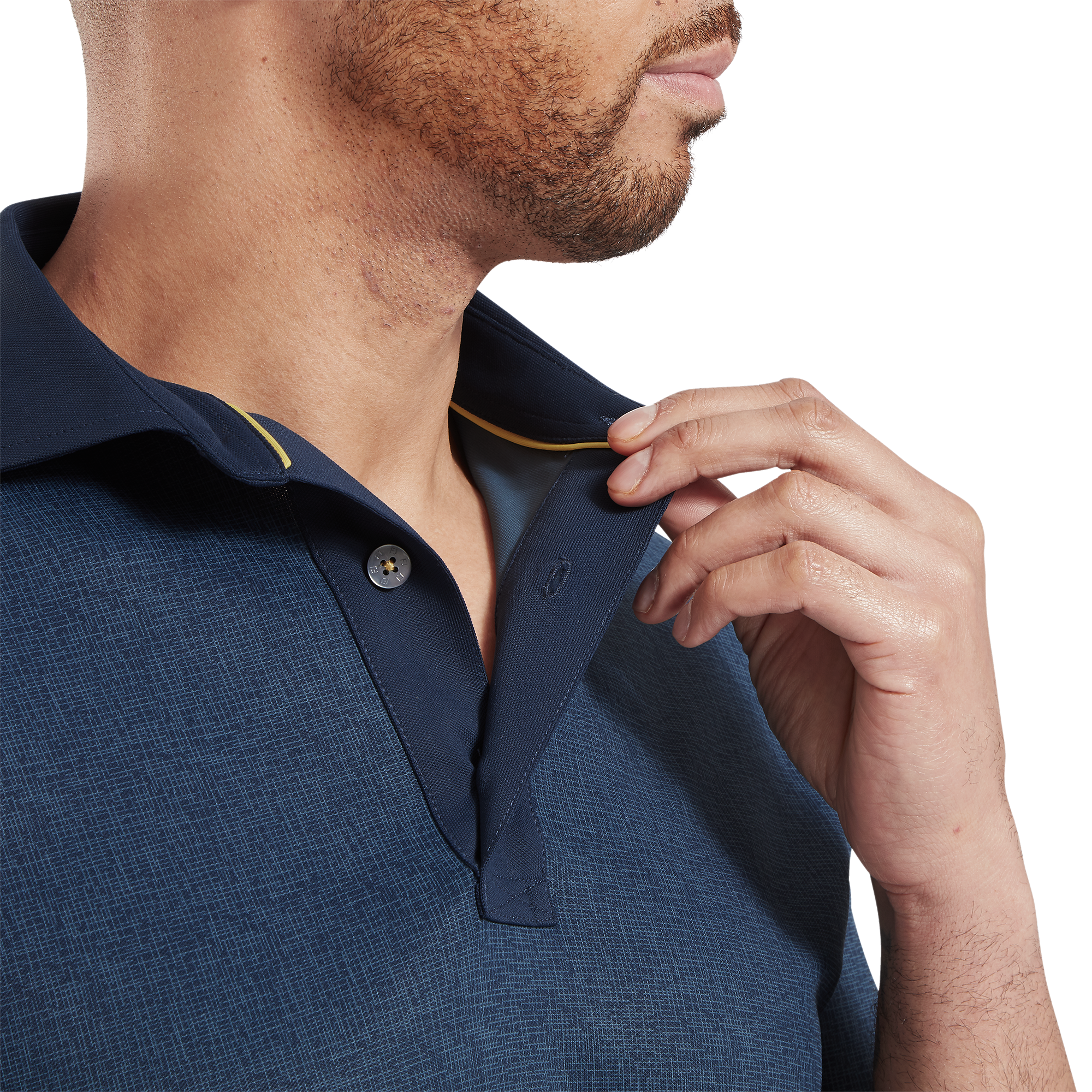 Polo en fil d'Ecosse impression textur&eacute;e