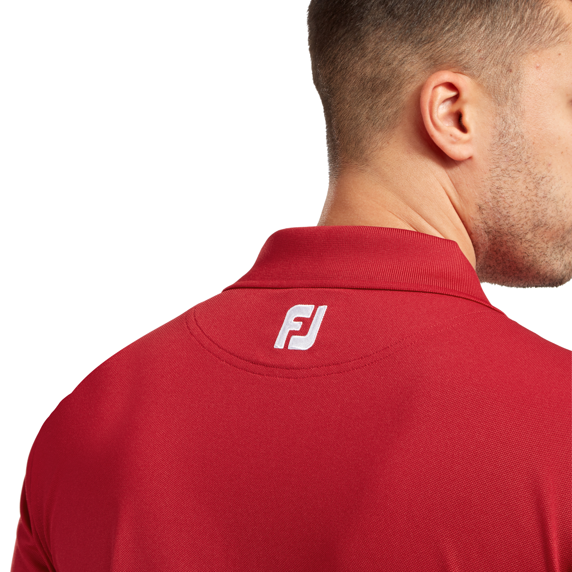 Stretch Pique Solid Rib Knit Collar