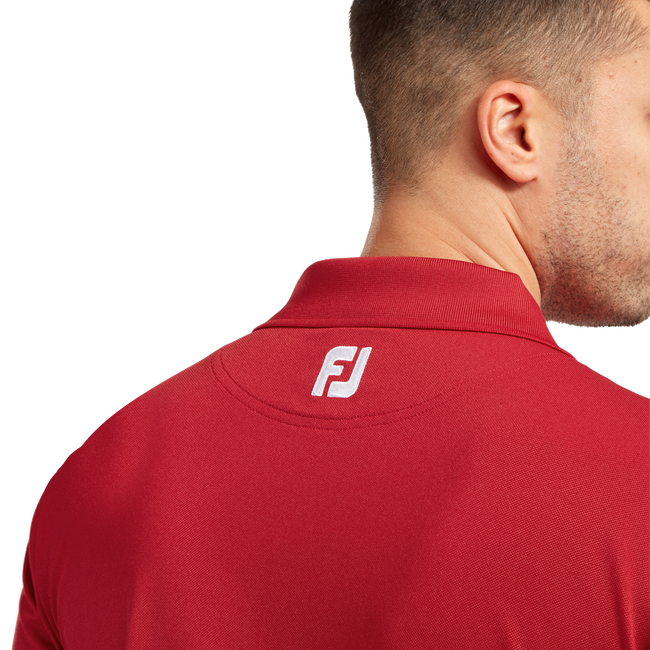 Stretch Pique Solid Rib Knit Collar