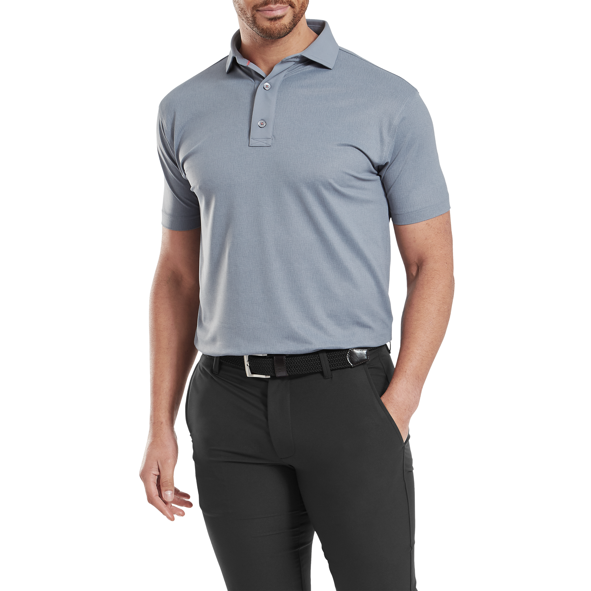 Polo en fil d'Ecosse impression textur&eacute;e