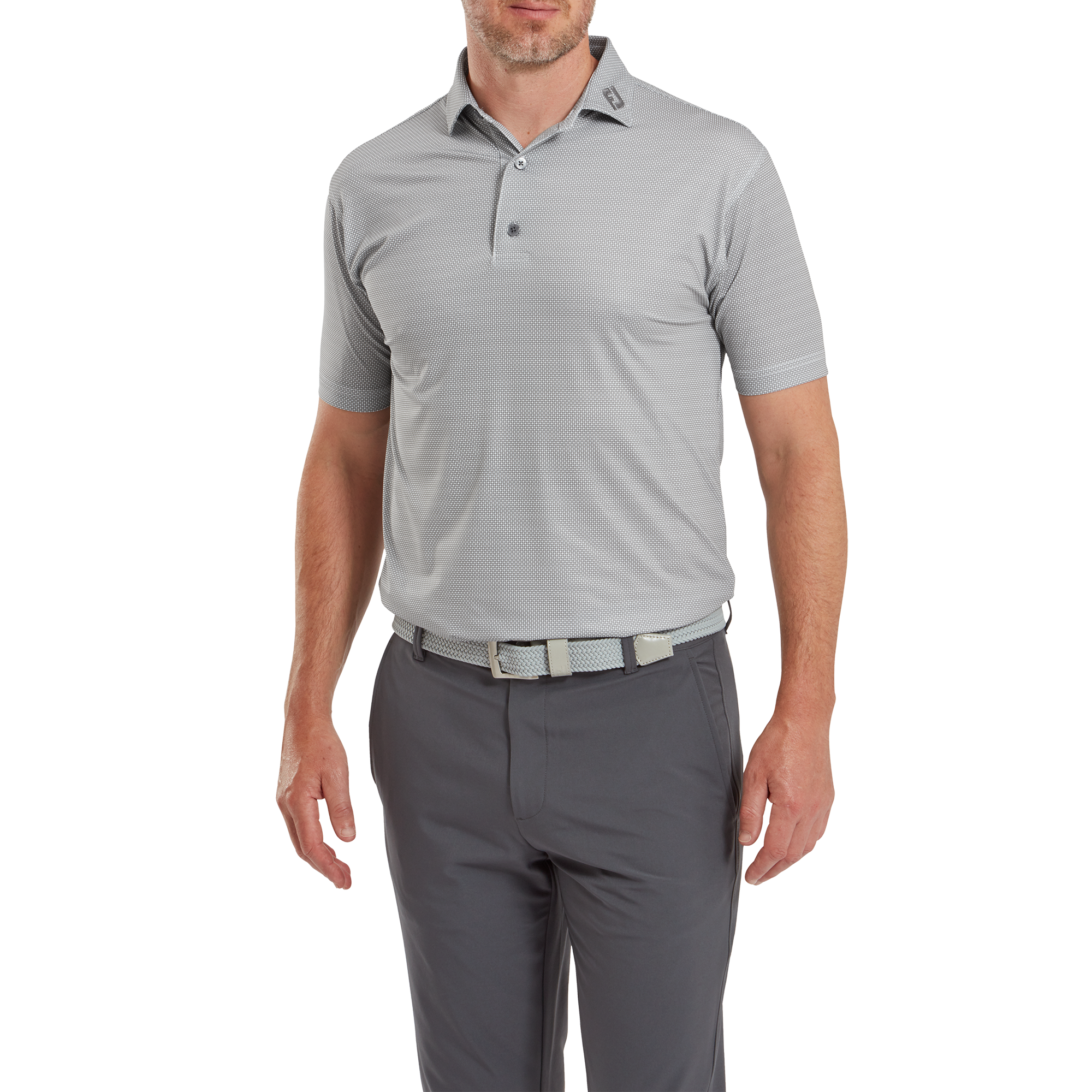 Polo en fil d'Ecosse imprim&eacute; Octogones