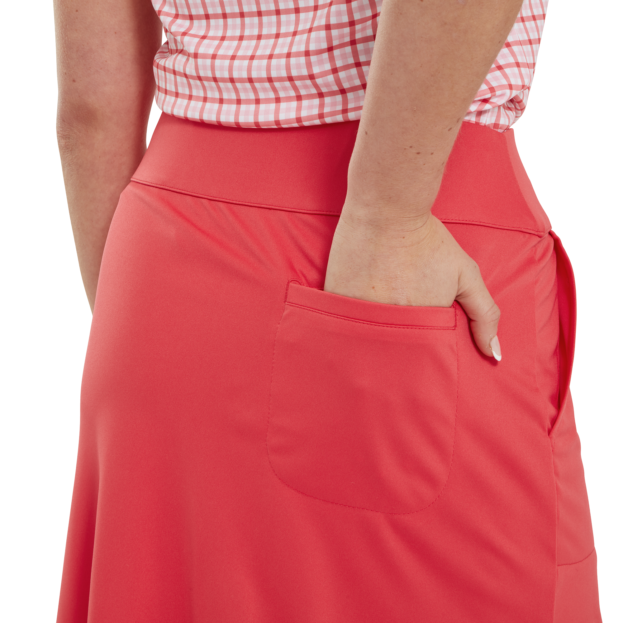 Skort with Gingham Trim