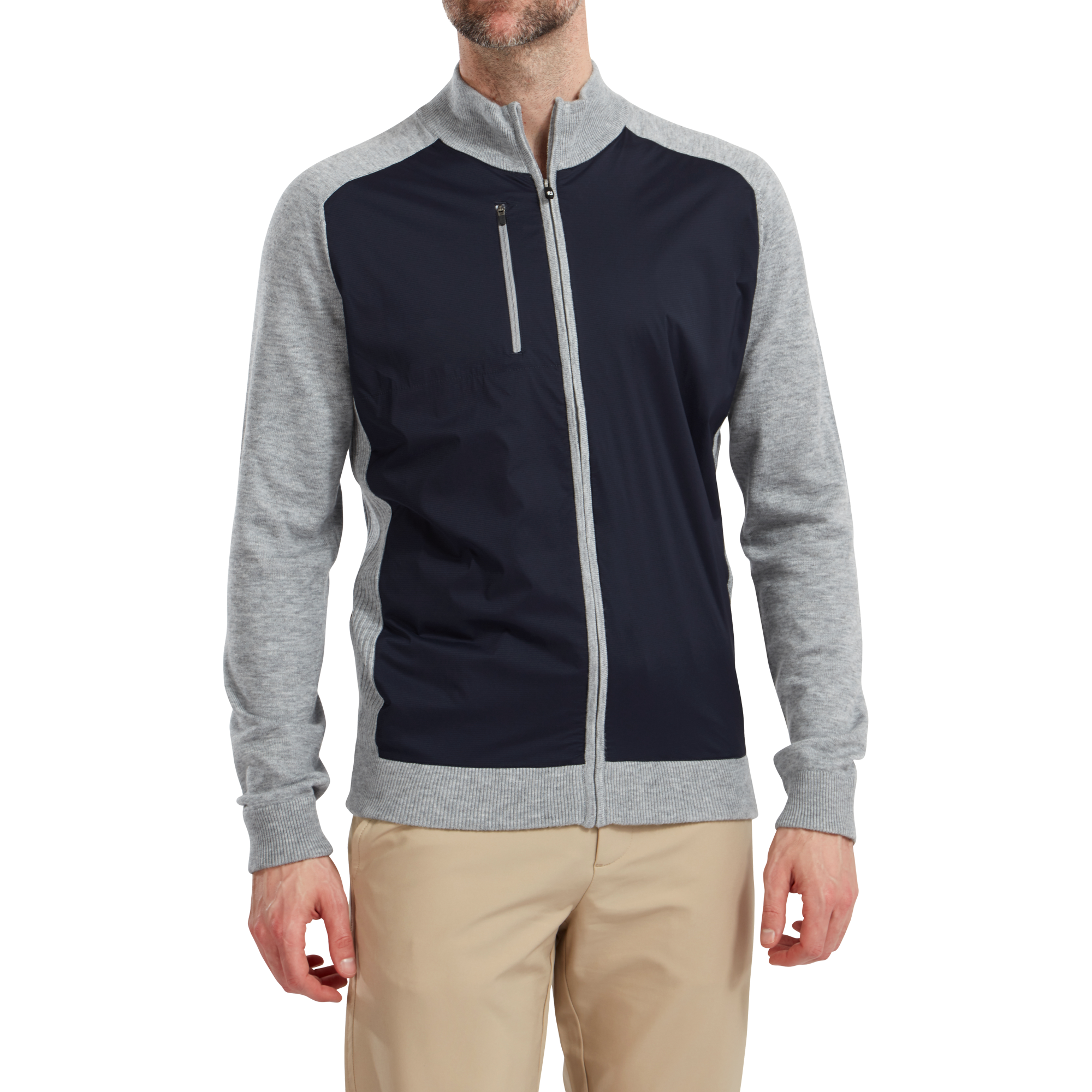 Wool Blend Tech Full-Zip Sweater 